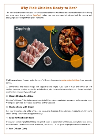 Why Pick Chicken Ready to Eat