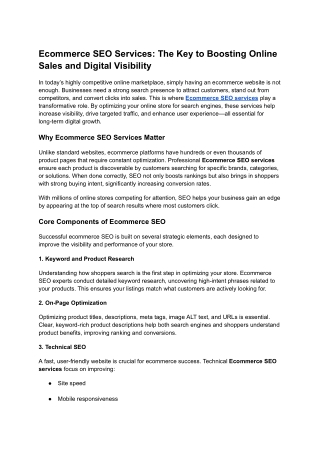 Ecommerce Seo Services