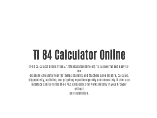 TI 84 Calculator