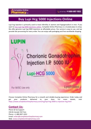 Buy Lupi Hcg 5000 Injections Online