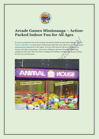 Arcade Games Mississauga – Action-Packed Indoor Fun for All Ages