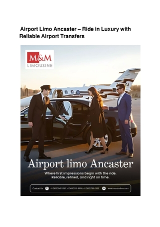 Airport Limo Ancaster – Ride in Luxury with Reliable Airport Transfers (1)