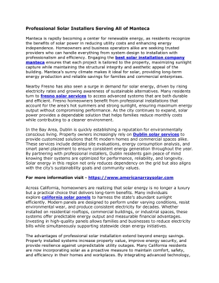 Professional Solar Installers Serving All of Manteca