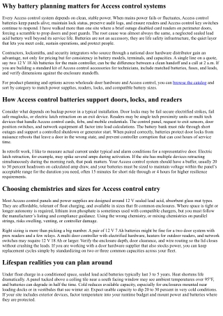 The Role of Access Control Batteries: Lifespan, Maintenance, and Backup