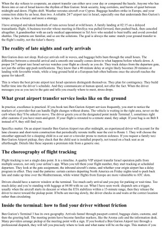 24/7 Airport Taxi Israel: Handling Flight Changes and Delays