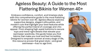Ageless Beauty: A Guide to the Most Flattering Bikinis for Women 40