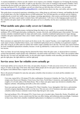 Best Mobile Auto Glass Service in Columbia: Service Area and ETA