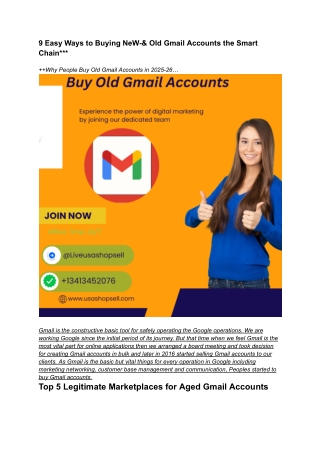 9 Easy Ways to Buying NeW-& Old Gmail Accounts the Smart Chain___