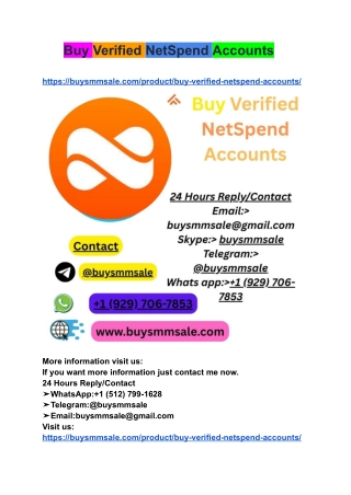 Many people search phrases like "Buy Verified Netspend Accounts