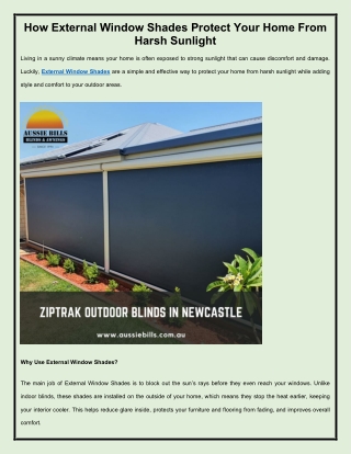 How External Window Shades Protect Your Home From Harsh Sunlight