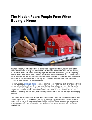 The Hidden Fears People Face When Buying a Home