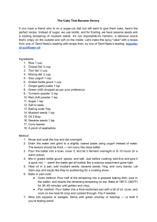 The Cake That Became Savory