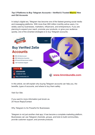 Top 5 Platforms to Buy Telegram Accounts — Verified & Trusted