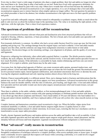 Advanced Reconstruction by a Foot and Ankle Reconstruction Surgeon: Who Benefits