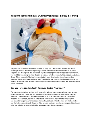 Wisdom Teeth Removal During Pregnancy_ Safety & Timing - Alphadentalclinic