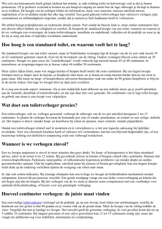 Toilet hoogte verbeteren: voordelen van een wc verhoger voor senioren en revalid