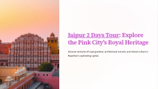 Jaipur 2 Days Tour Package