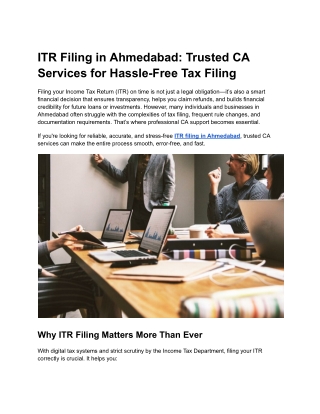 ITR Filing in Ahmedabad_ Trusted CA Services for Hassle-Free Tax Filing
