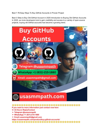Best 7.7$ Easy Ways To Buy GitHub Accounts in Proven Project
