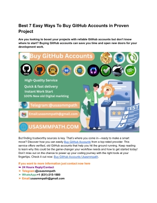 Best 7 Easy Ways To Buy GitHub Accounts in Proven Project