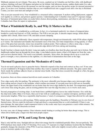 How Heat and Sunlight Affect Windshield Columbia