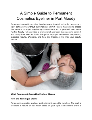 A Simple Guide to Permanent Cosmetics Eyeliner in Port Moody