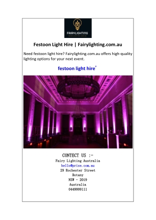 Festoon Light Hire  Fairylighting.com