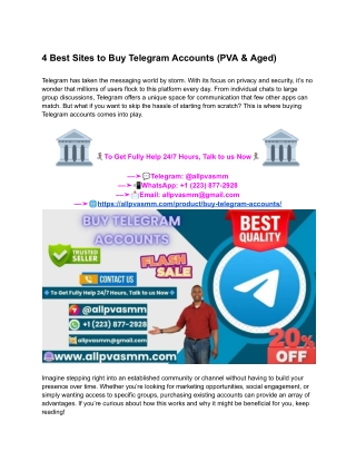 20 Best sites to Buy Telegram Accounts (PVA &amp; Aged)