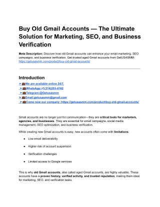 9 Sites To Buy Old Gmail Accounts In (Pva & Aged)