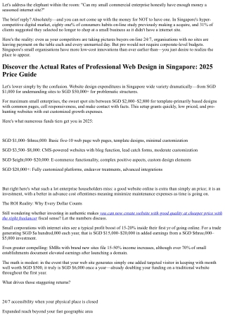 Affordable Web Design for Small Businesses in Singapore