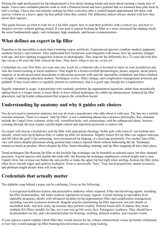 Choosing a Lip Filler Expert: Credentials, Portfolio, and Reviews