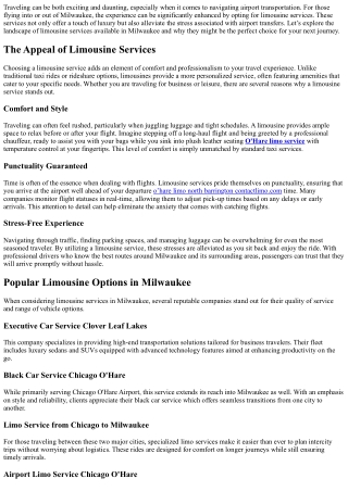 Airport Transportation Made Easy: Limousine Services in Milwaukee