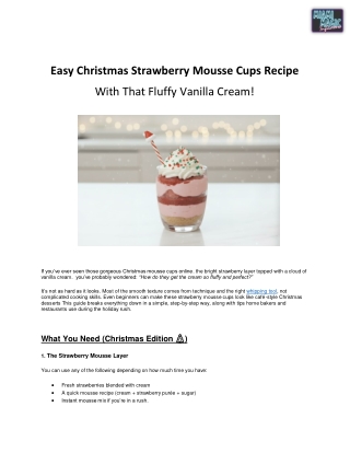 Easy Christmas Strawberry Mousse Cups Recipe