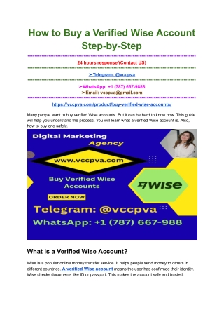 How to Buy a Verified Wise Account Step-by-Step