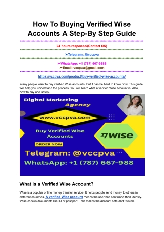 How To Buying Verified Wise Accounts A Step-By Step Guide