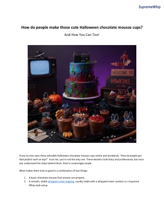 How Do People Make Those Cute Halloween Chocolate Mousse Cups?