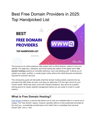 Best Free Domain Providers in 2025_ Top Handpicked List