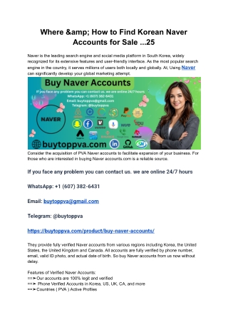 Where &amp; How to Find Korean Naver Accounts for Sale ...25