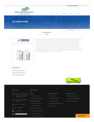 Tibcon AC Capacitors, Air Conditioning Capacitor, Mumbai, India