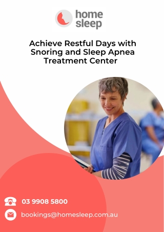 Achieve Restful Days with Snoring and Sleep Apnea Treatment Center