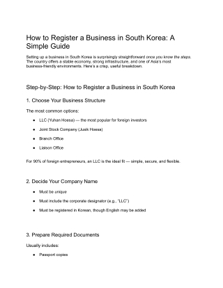Registering a business in south korea a full guide