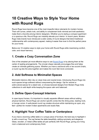 Redefine Your Dining Area with Rugberry Round Rugs