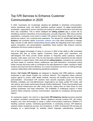 Top IVR Services to Enhance Customer Communication in 2025