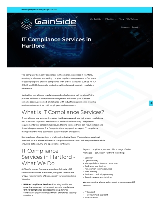 IT Security Compliance Services in Hartford | Gainside Compliance Experts