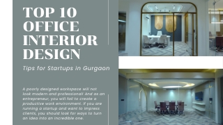 Top 10 Office Interior Design Tips for Startups in Gurgaon