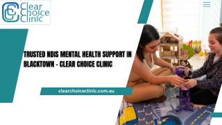 Trusted NDIS Mental Health Support in Blacktown - Clear Choice Clinic