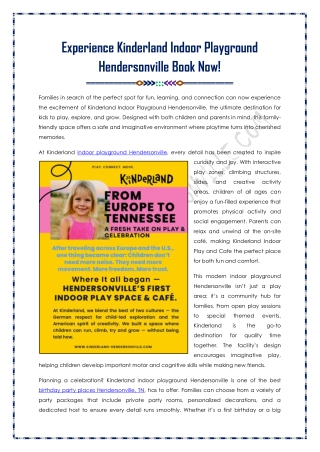 Kinderland Indoor Playground Hendersonville