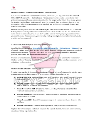 Microsoft Office 2024 Professional Plus – Lifetime License – Windows