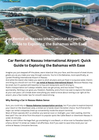 Car Rental at Nassau International Airport