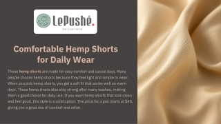 Comfortable Hemp Shorts for Daily Wear | Le Pushe
